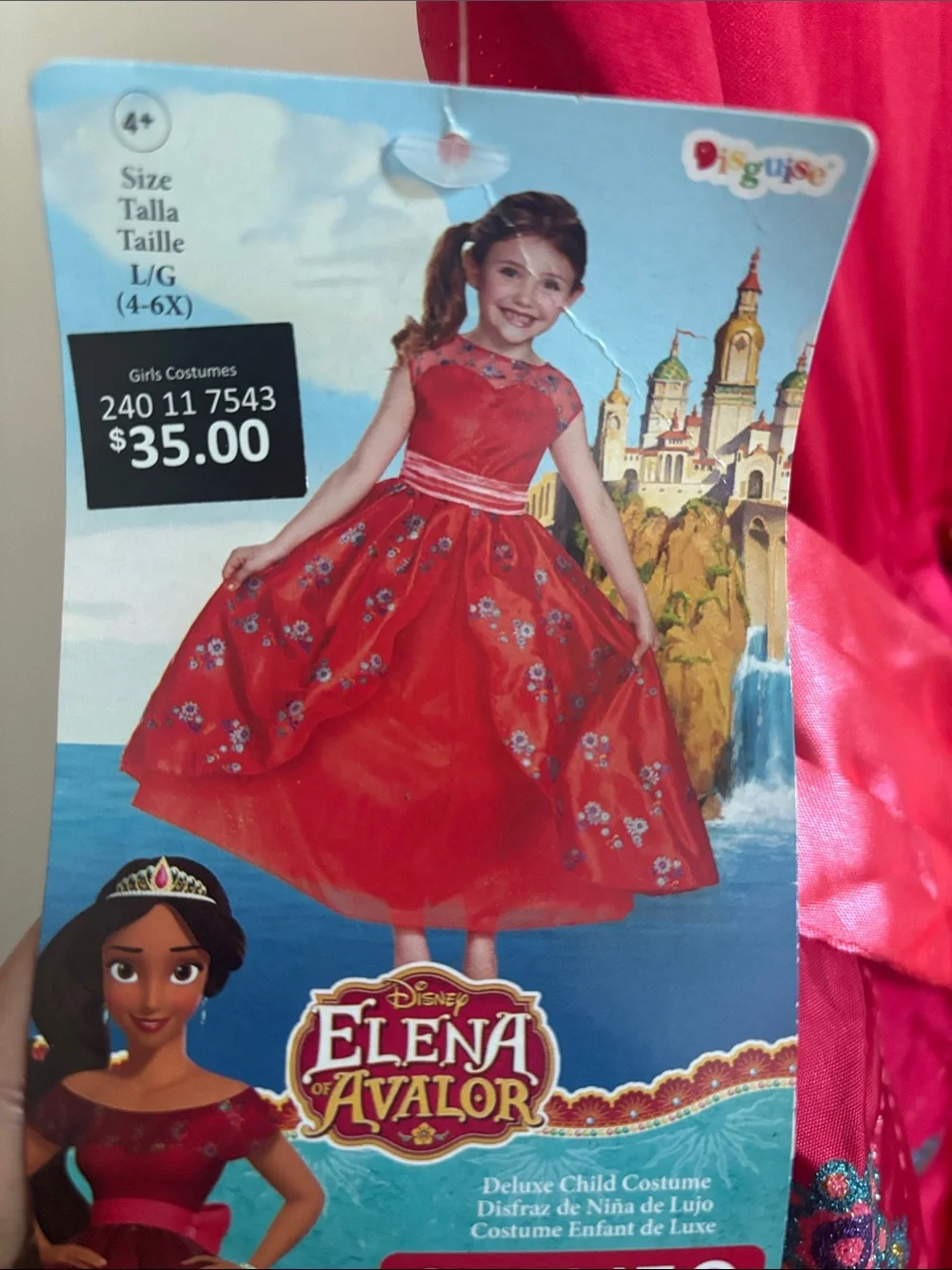 Girls' Red Floral Tulle Halloween dress with Sheer Yoke